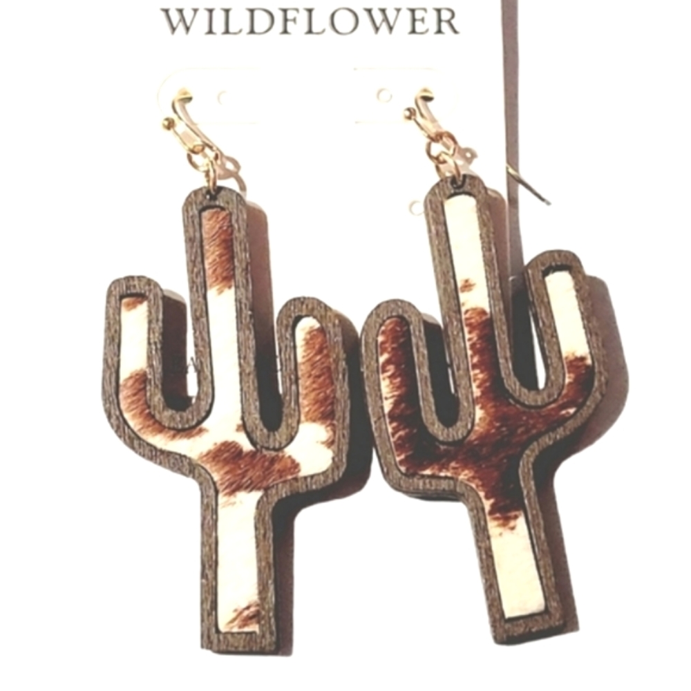 CACTUS WOOD EARRINGS